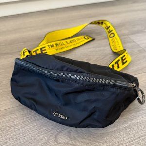 Off White Industrial Strap Yellow Belt Black Fanny Pack Bag